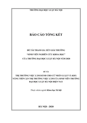 Nghiên cứu thị trường việc làm cho cử nhân luật và khả 