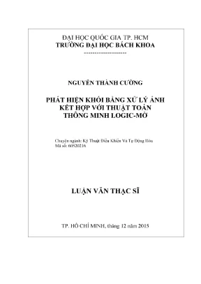 Luận Văn Thạc Sĩ: Phát Hiện Khói Bằng Xử Lý Ảnh Và Logic
