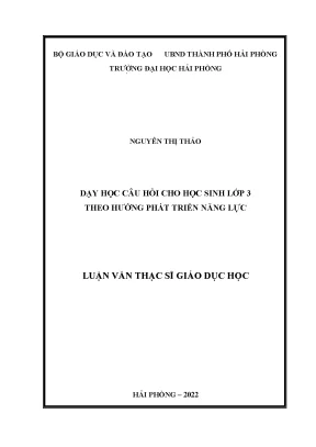 Phương pháp dạy câu hỏi cho học sinh lớp 3 theo hướng