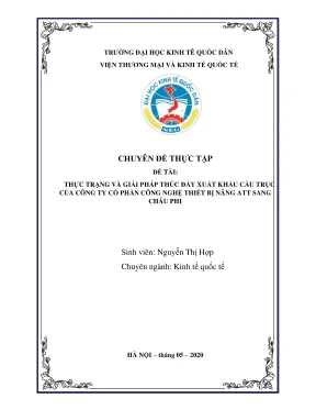 Thực Trạng Và Giải Pháp Thúc Đẩy Xuất Khẩu Cầu Trục Của