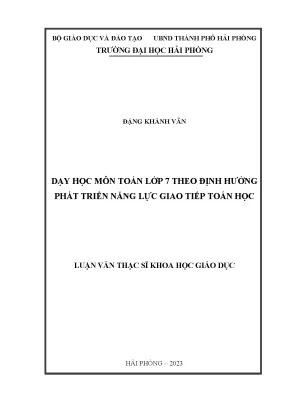 Phương Pháp Dạy Toán Lớp 7 Phát Triển Năng Lực Giao Tiếp 