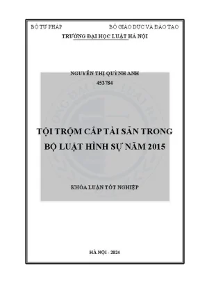 Nghiên cứu tội trộm cắp tài sản theo bộ luật hình sự 2015