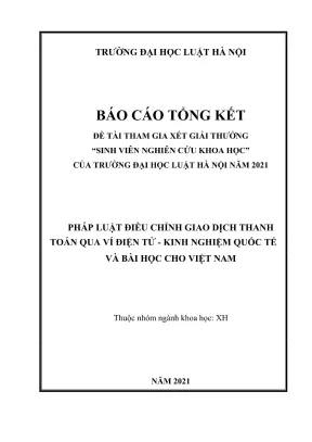 Nghiên cứu pháp luật điều chỉnh giao dịch thanh toán qua 