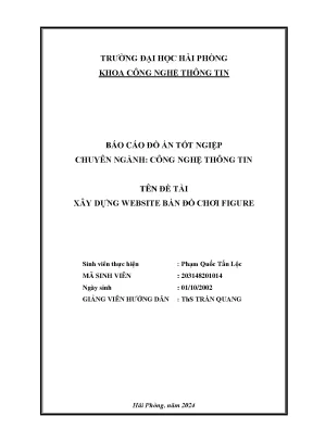Khóa Luận Tốt Nghiệp CNTT: Xây Dựng Website Bán Đồ Chơi