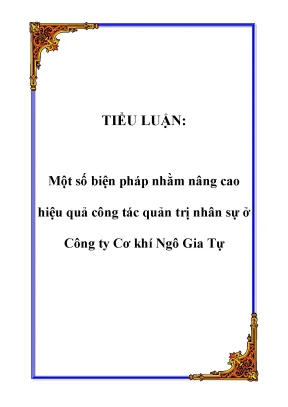 Biện pháp nâng cao hiệu quả quản trị nhân sự tại Công ty