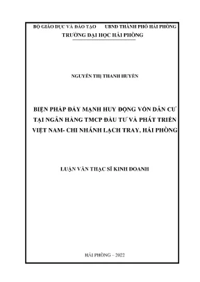 Biện pháp đẩy mạnh huy động vốn dân cư tại BIDV Lạch
