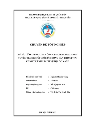 Ứng Dụng Công Cụ Marketing Trực Tuyến Trong Môi Giới Bất 