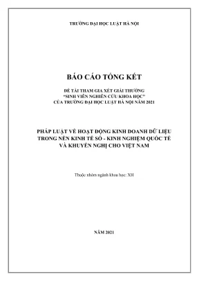 Nghiên cứu khoa học pháp luật về kinh doanh dữ liệu 