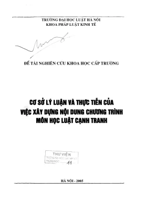 Nghiên cứu cơ sở lý luận và thực tiễn xây dựng chương 