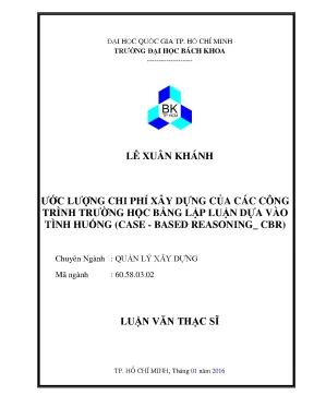 Luận Văn Thạc Sĩ: Ước Lượng Chi Phí Xây Dựng Trường Học