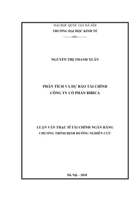 Phân tích và dự báo tài chính công ty cổ phần Bibica -