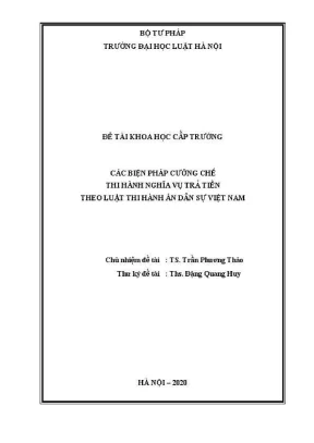 Các biện pháp cưỡng chế thi hành nghĩa vụ trả tiền theo