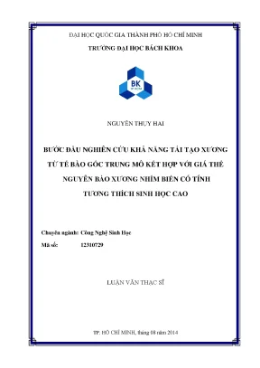 Nghiên cứu tái tạo xương từ tế bào gốc trung mô MSCS kết