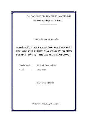 Luận Văn Thạc Sĩ: Triển Khai Công Nghệ Sản Xuất Tinh Gọn