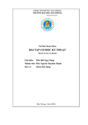 Tài liệu tham khảo bài tập cơ học kỹ thuật - Hướng dẫn 