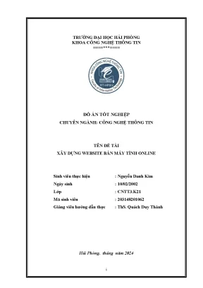 Đồ án tốt nghiệp CNTT: Xây dựng website bán máy tính