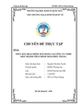 Chuyên đề thực tập: Chiến lược thúc đẩy bán hàng tại 