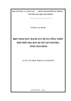 Biện pháp nâng cao xây dựng nông thôn mới tại huyện