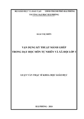 Vận Dụng Kỹ Thuật Mảnh Ghép Trong Dạy Học Môn Tự Nhiên