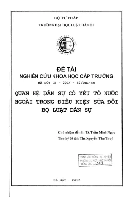 Nghiên cứu quan hệ dân sự có yếu tố nước ngoài trong bối