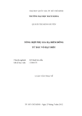 Luận Văn Thạc Sĩ: Tổng Hợp Phụ Gia Hạ Điểm Đông Từ Dầu 