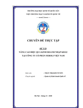 Chuyên đề thực tập: Nâng cao hiệu quả kinh doanh nhập 