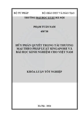Hủy phán quyết trọng tài thương mại theo luật Singapore: 