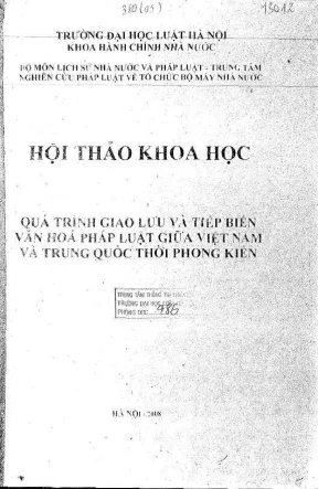Giao lưu và tiếp biến văn hóa pháp luật Việt Nam - Trung