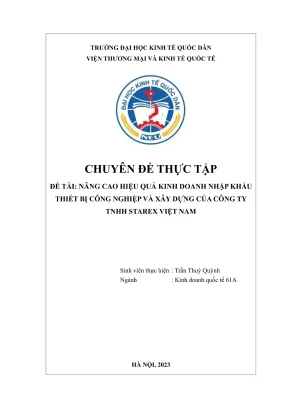 Chuyên đề thực tập: Nâng cao hiệu quả kinh doanh nhập 