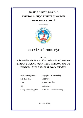 Phân tích nhân tố ảnh hưởng đến rủi ro thanh khoản ngân