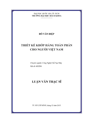 Luận Văn Thạc Sĩ: Thiết Kế Khớp Háng Toàn Phần Cho Người