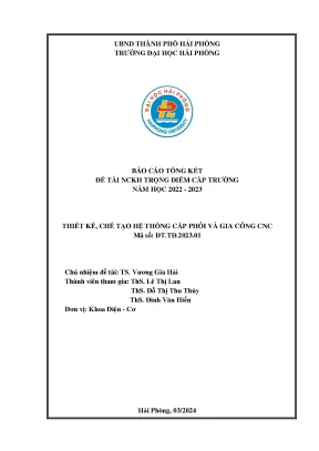 Thiết kế và chế tạo hệ thống cấp phôi gia công CNC -