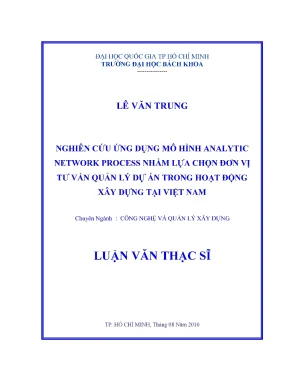 Ứng Dụng Mô Hình Analytic Network Process Để Lựa Chọn