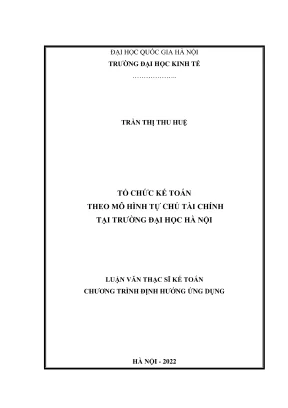 Luận Văn Thạc Sĩ Kế Toán: Tổ Chức Kế Toán Theo Mô Hình