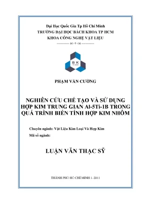 Nghiên cứu chế tạo và ứng dụng hợp kim trung gian 