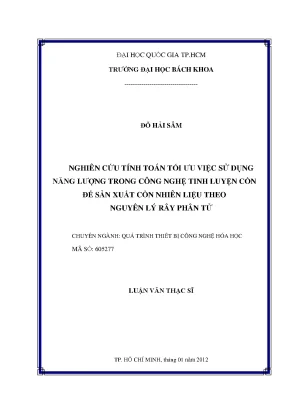 Nghiên cứu tối ưu hóa sử dụng năng lượng trong tinh
