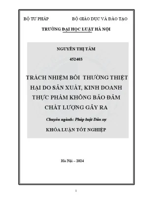 Khóa Luận Tốt Nghiệp: Trách Nhiệm Bồi Thường Thiệt Hại 