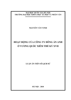 Luận án tiến sĩ: Hoạt động của Công ty Đông Ấn Anh tại