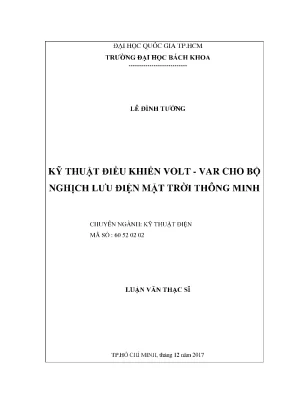 Nghiên cứu kỹ thuật điều khiển voltvar cho bộ nghịch lưu