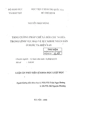 Tăng cường pháp chế xã hội chủ nghĩa trong bảo vệ sức
