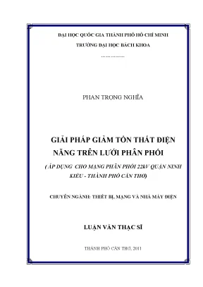 Giải Pháp Giảm Tổn Thất Điện Năng Trên Lưới Phân Phối: