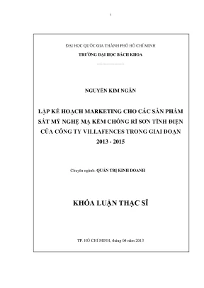 Lập Kế Hoạch Marketing Cho Sản Phẩm Sắt Mỹ Nghệ Mạ Kẽm
