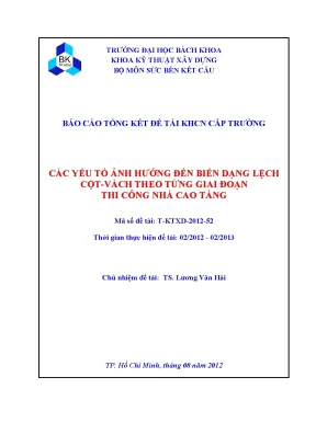Nghiên cứu yếu tố ảnh hưởng biến dạng lệch cột vách