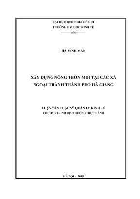 Luận Văn Thạc Sĩ Quản Lý Kinh Tế Xây Dựng Nông Thôn Mới