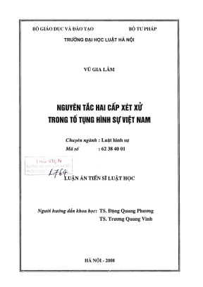 Nguyên tắc hai cấp xét xử trong tố tụng hình sự Việt Nam