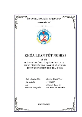 Cách hoàn thiện quản lý dự án tại Trung tâm Nước sinh