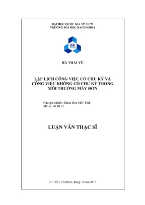 Luận Văn Thạc Sĩ Khoa Học Máy Tính: Lập Lịch Công Việc