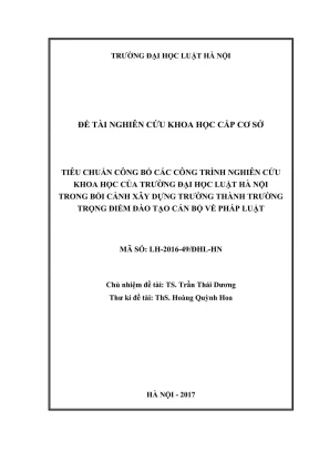 Tiêu chuẩn công bố nghiên cứu khoa học tại Đại học Luật