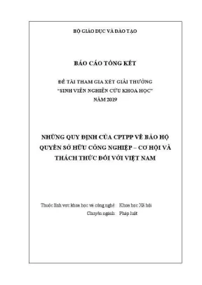 Nghiên cứu quy định CPTPP về bảo hộ sở hữu công nghiệp: 