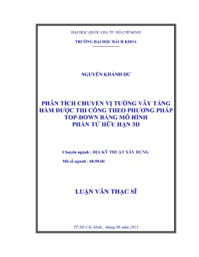 Phân Tích Chuyển Vị Tường Vây Tầng Hầm Bằng Mô Hình Phần